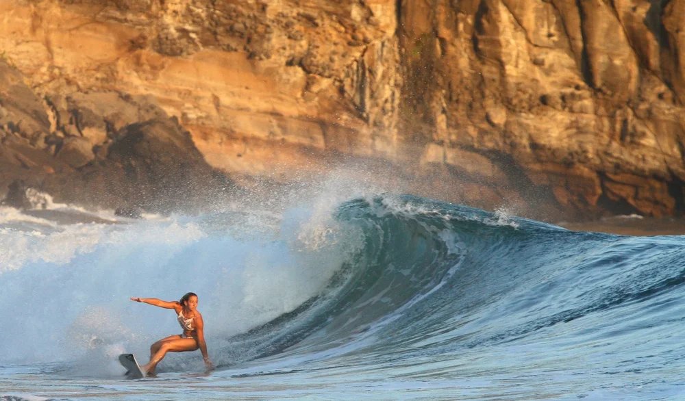 Surfer on the coast of El Salvador